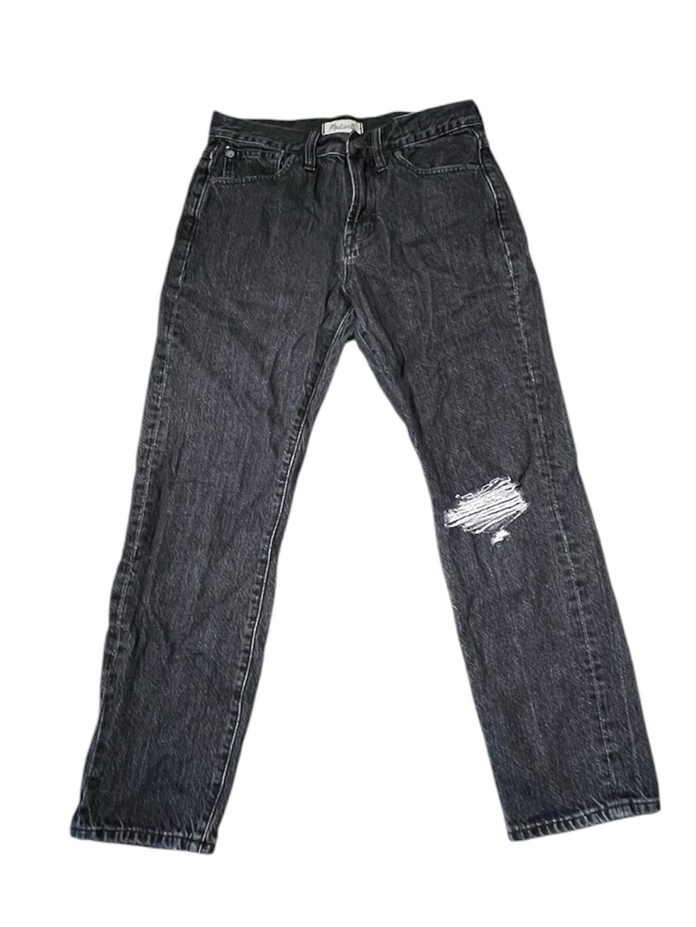 Madewell The Perfect Vintage Jean Black Faded Wash Distressed Jeans 27
